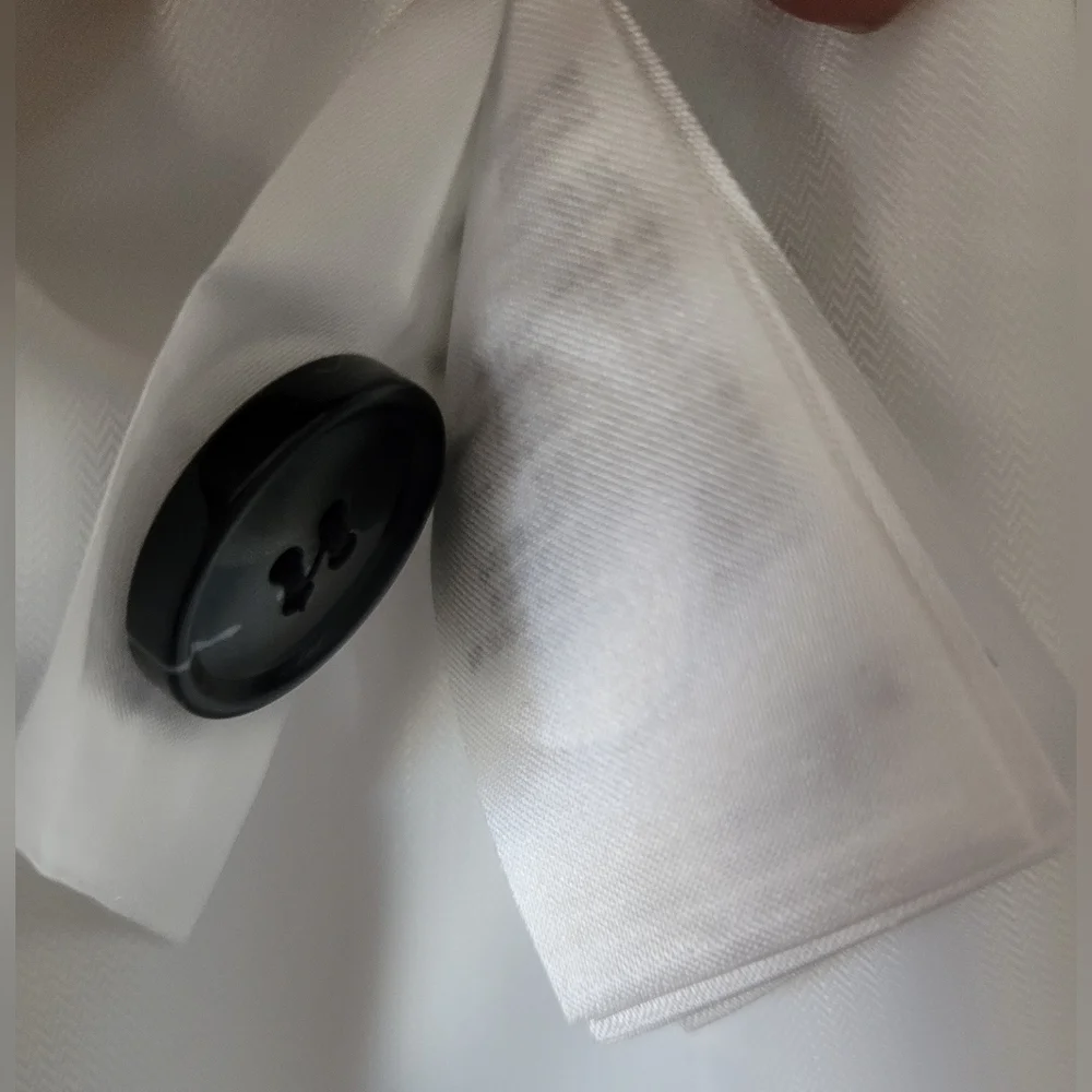 H&M Women's Fitted Blazer Ivory/Light Cream Woven Lined One Button New Medium - Picture 16 of 16